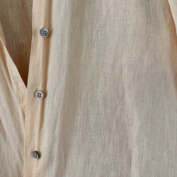 Linda Allard Ellen Tracy Button Up Shirt Women’s Size 6 Peach Top 100% Linen - Picture 5 of 5